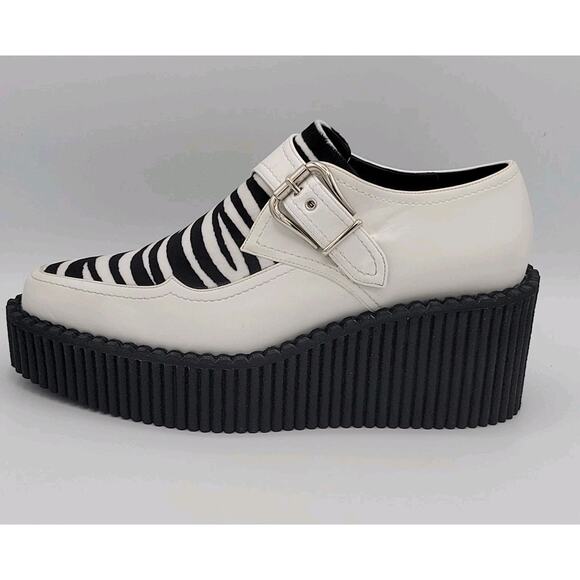 Stella McCartney White Zebra Print Mules Platform Size 37 - Picture 6 of 15